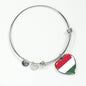Hungarian Flag - Heart Pendant Bangle Bracelet