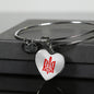 Stylized Tryzub (Red) - Heart Pendant Bangle Bracelet