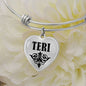 Teri v01 - Heart Pendant Bangle Bracelet