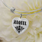 Raquel v01 - Heart Pendant Bangle Bracelet