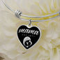 Mama, Est. 1971 v2 - Heart Pendant Bangle Bracelet
