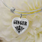 Ginger v01 - Heart Pendant Bangle Bracelet