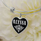 Alyssa v02 - Heart Pendant Bangle Bracelet