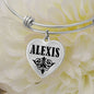 Alexis v01 - Heart Pendant Bangle Bracelet