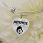 Mama, Est. 2021 - Heart Pendant Bangle Bracelet