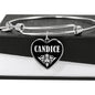 Candice v01s - Heart Pendant Bangle Bracelet