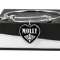 Molly v02 - Heart Pendant Bangle Bracelet