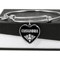 Cassandra v02 - Heart Pendant Bangle Bracelet