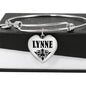 Lynne v01 - Heart Pendant Bangle Bracelet