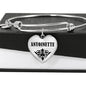 Antoinette v01 - Heart Pendant Bangle Bracelet