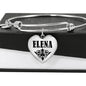 Elena v01 - Heart Pendant Bangle Bracelet