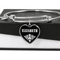 Elizabeth v02 - Heart Pendant Bangle Bracelet