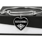 Alexandra v02 - Heart Pendant Bangle Bracelet