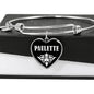 Paulette v02 - Heart Pendant Bangle Bracelet