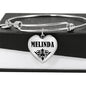 Melinda v01 - Heart Pendant Bangle Bracelet