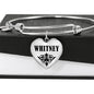 Whitney v01 - Heart Pendant Bangle Bracelet