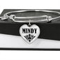 Mindy v01 - Heart Pendant Bangle Bracelet