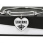 Laverne v01 - Heart Pendant Bangle Bracelet