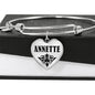 Annette v01 - Heart Pendant Bangle Bracelet