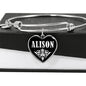 Alison v01s - Heart Pendant Bangle Bracelet
