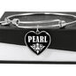Pearl v02 - Heart Pendant Bangle Bracelet