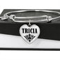 Tricia v01 - Heart Pendant Bangle Bracelet