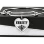 Christy v01 - Heart Pendant Bangle Bracelet