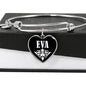Eva v02 - Heart Pendant Bangle Bracelet