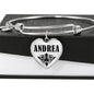 Andrea v01 - Heart Pendant Bangle Bracelet