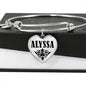 Alyssa v01 - Heart Pendant Bangle Bracelet