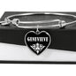 Genevieve v02 - Heart Pendant Bangle Bracelet