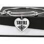 Sheri v01 - Heart Pendant Bangle Bracelet