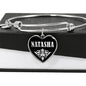 Natasha v01s - Heart Pendant Bangle Bracelet