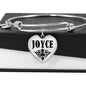 Joyce v01 - Heart Pendant Bangle Bracelet