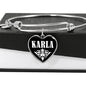 Karla v02 - Heart Pendant Bangle Bracelet