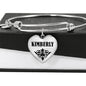 Kimberly v01 - Heart Pendant Bangle Bracelet