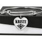 Kristi v01 - Heart Pendant Bangle Bracelet