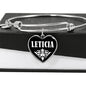 Leticia v02 - Heart Pendant Bangle Bracelet