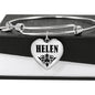 Helen v01 - Heart Pendant Bangle Bracelet