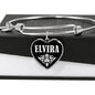 Elvira v02 - Heart Pendant Bangle Bracelet