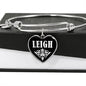 Leigh v02 - Heart Pendant Bangle Bracelet