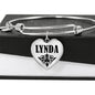 Lynda v01 - Heart Pendant Bangle Bracelet