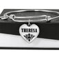 Theresa v01 - Heart Pendant Bangle Bracelet