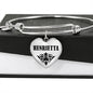 Henrietta v01 - Heart Pendant Bangle Bracelet