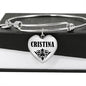 Cristina v01 - Heart Pendant Bangle Bracelet