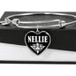 Nellie v02 - Heart Pendant Bangle Bracelet