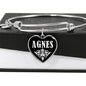 Agnes v01s - Heart Pendant Bangle Bracelet
