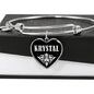 Krystal v01s - Heart Pendant Bangle Bracelet