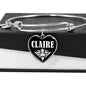 Claire v02 - Heart Pendant Bangle Bracelet