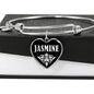 Jasmine v01s - Heart Pendant Bangle Bracelet